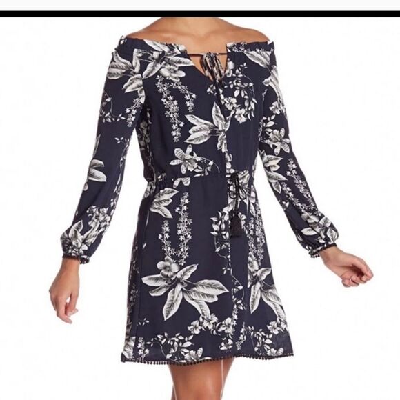 Sam Edelman Women's Navy Floral Printed Dress 8 NWT - Picture 2 of 7